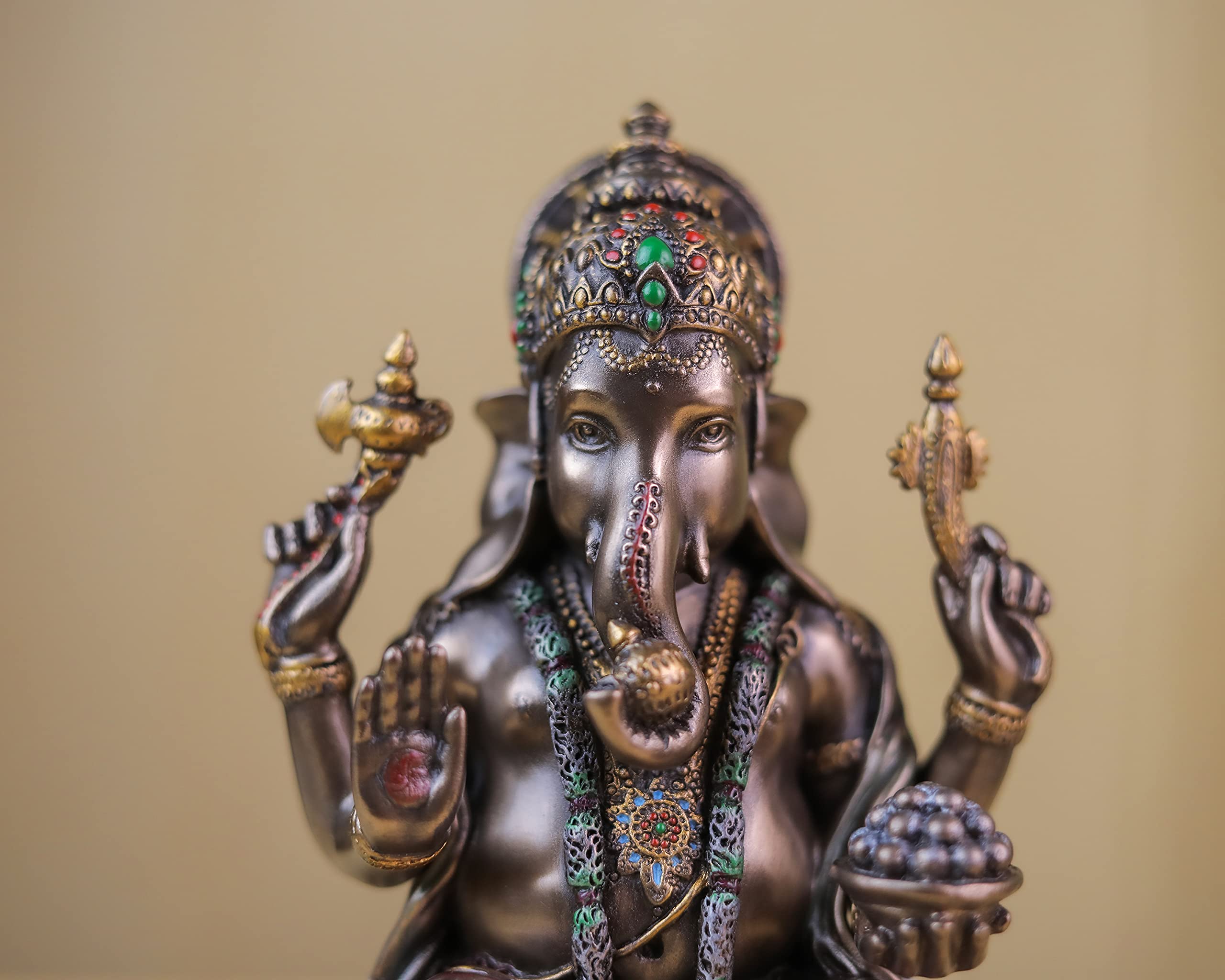 Bonded Bronze Lotus Ganesha 19 cm Ganpati Idol