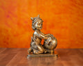 Krishna Statue Brass 18 cm Bal Gopal Idol Makhan Chor Moorti 