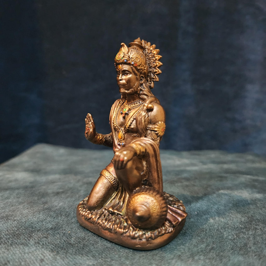 Lord Hanuman Statue 9 cm Bonded Bronze Cold Cast | Car Dashboard idea
