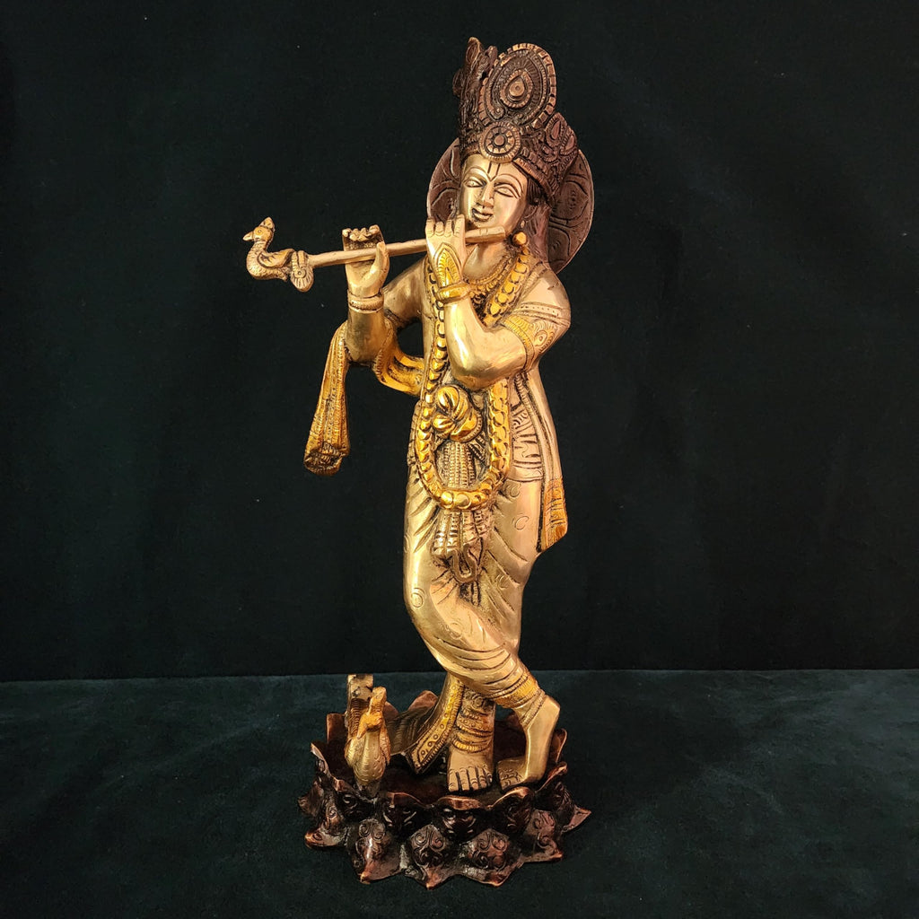 Lord Krishna Statue 16 inch Double Tone Finished