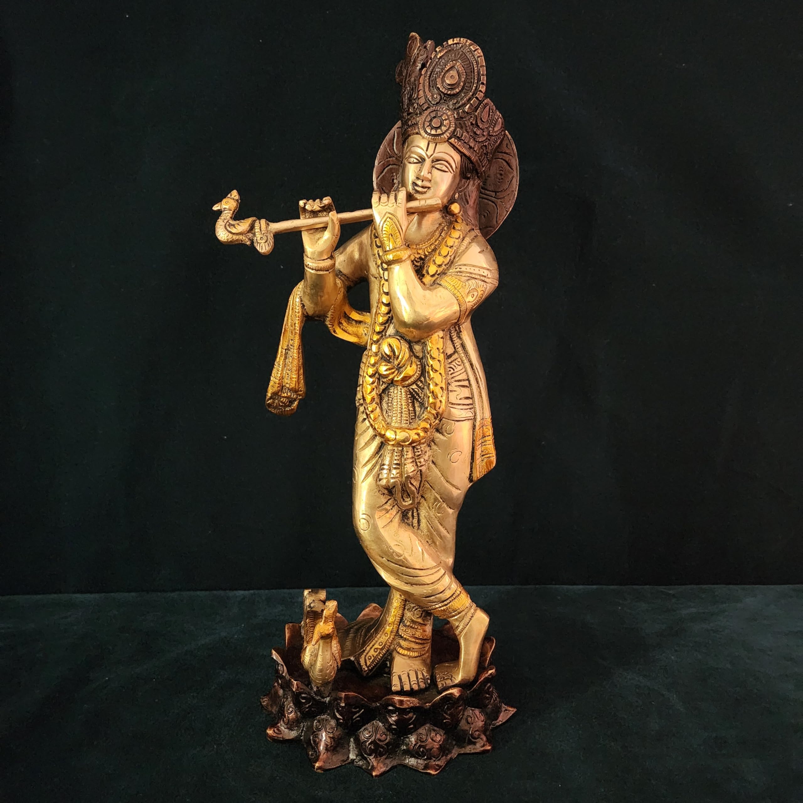 Lord Krishna Statue 16 inch Double Tone Finished