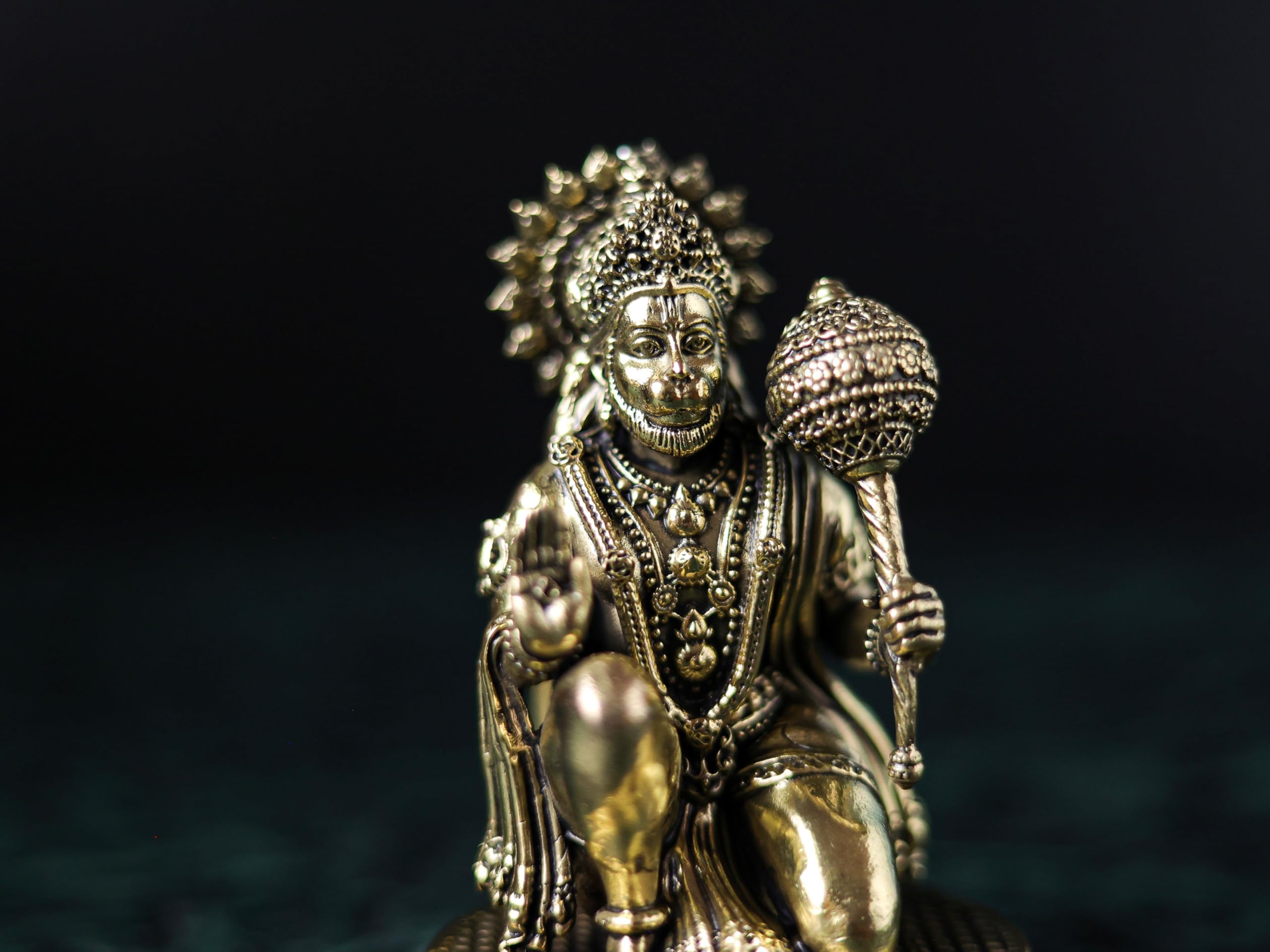 Premium Brass 2.5 / 3 / 4.8 / 8 inch Hanuman JI Statue Sitting STATUE