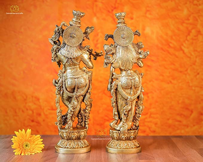 Radha Brass Krishna Statue 36 cm