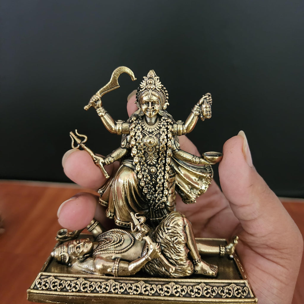 Goddess Brass Kali Idol Premium Brass 4 Inch Maa Kalika murti