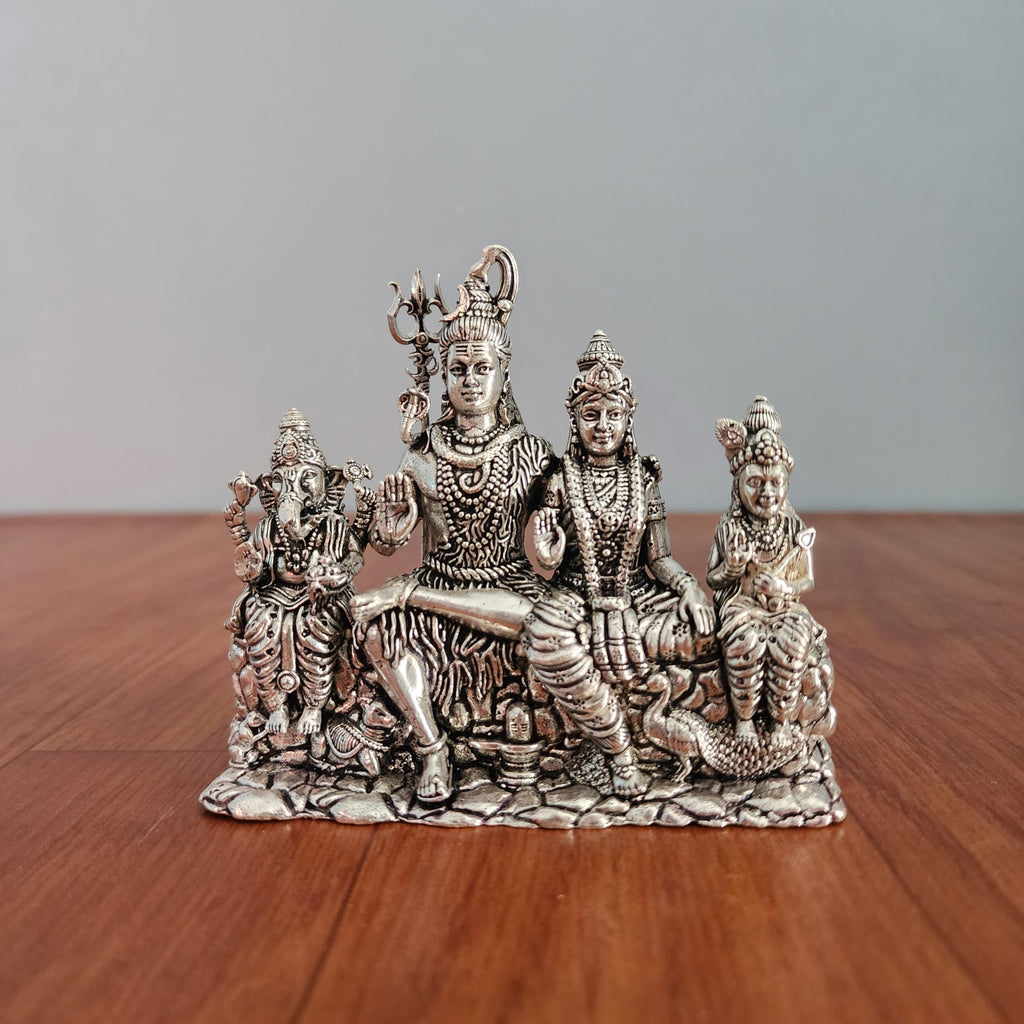 Silver Finished Brass Shiv parivaar murti