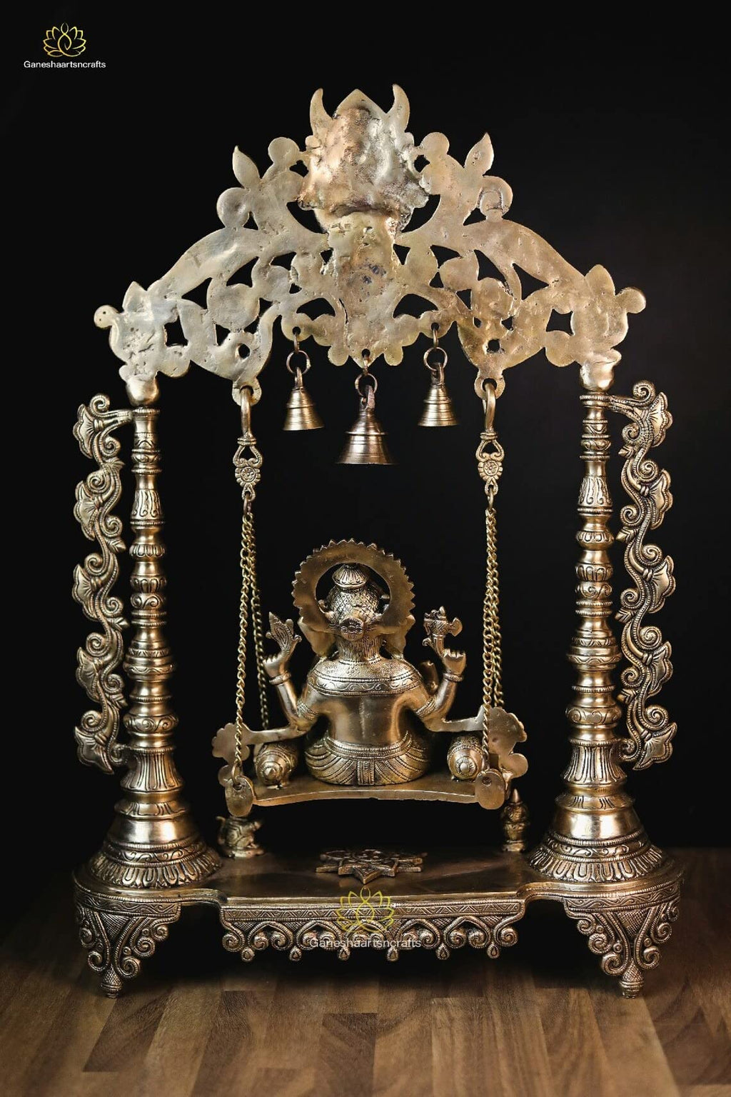 Swing Brass Ganesha Statue(68 CM) with temple look