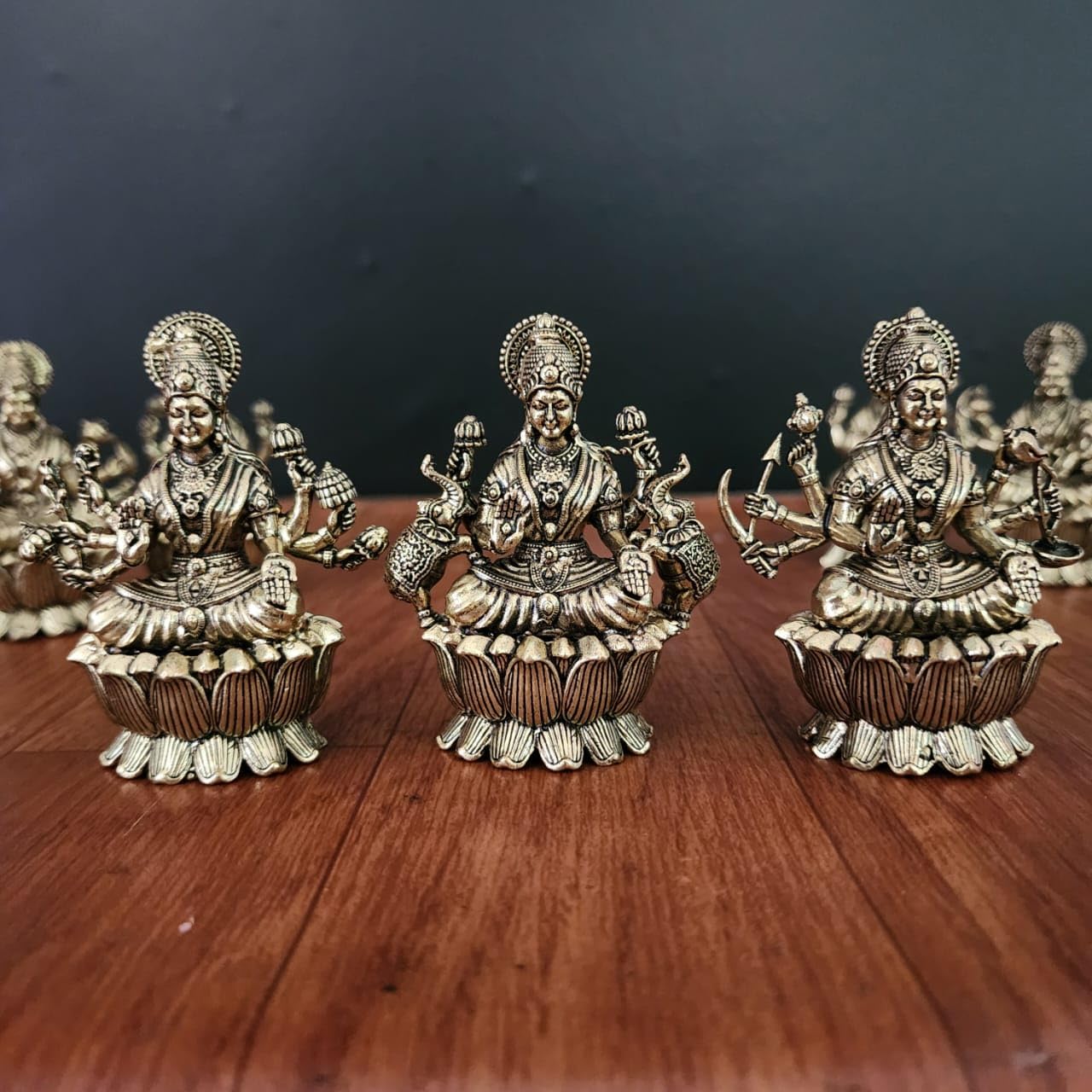Premium Brass Ashta Lakshmi Statue – 7 cm Tall | Eight Forms of Goddess