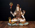 9 inch Sitting Blessing Shiva statue | culture marble | hand painted work