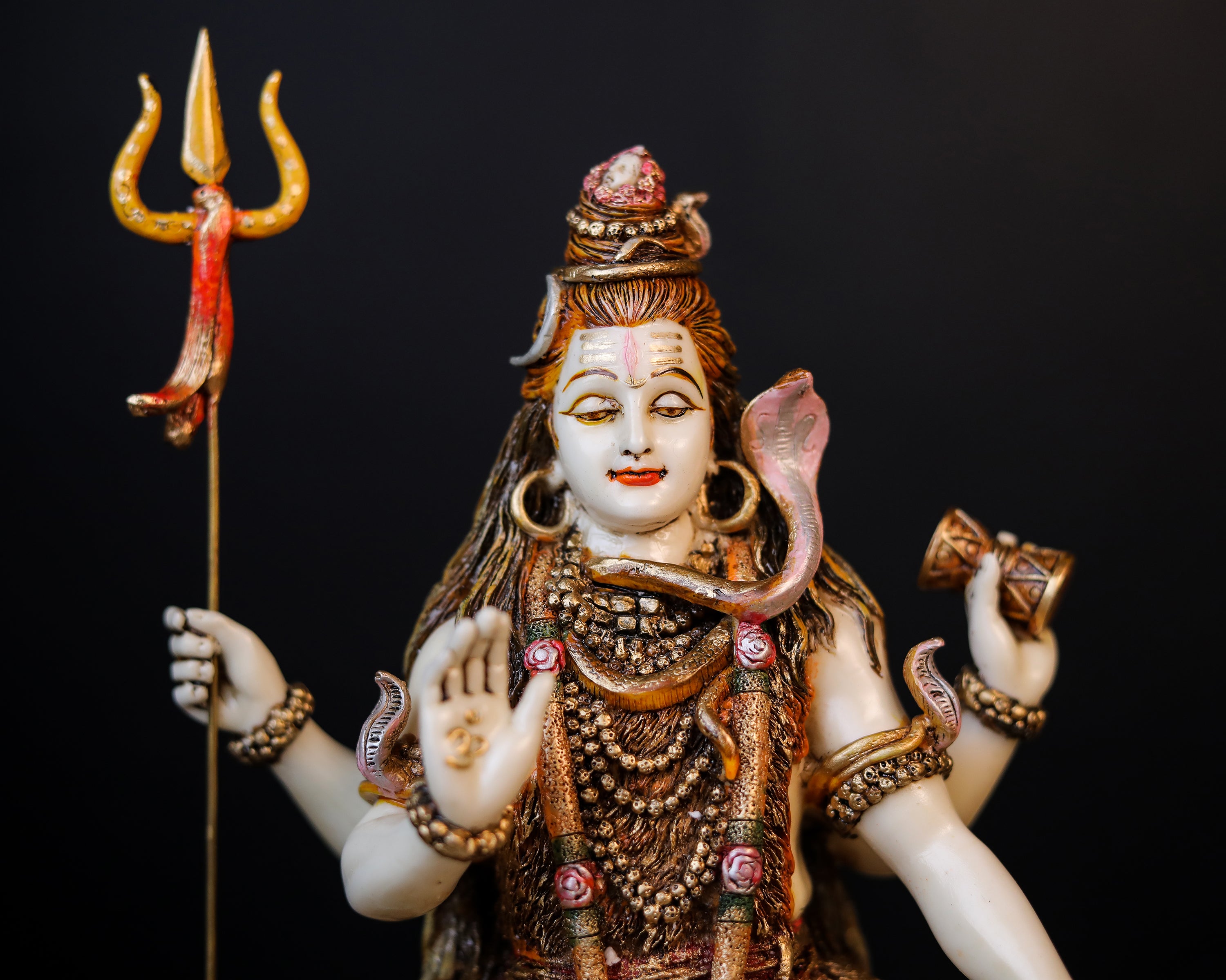 9 inch Sitting Blessing Shiva statue | culture marble | hand painted work