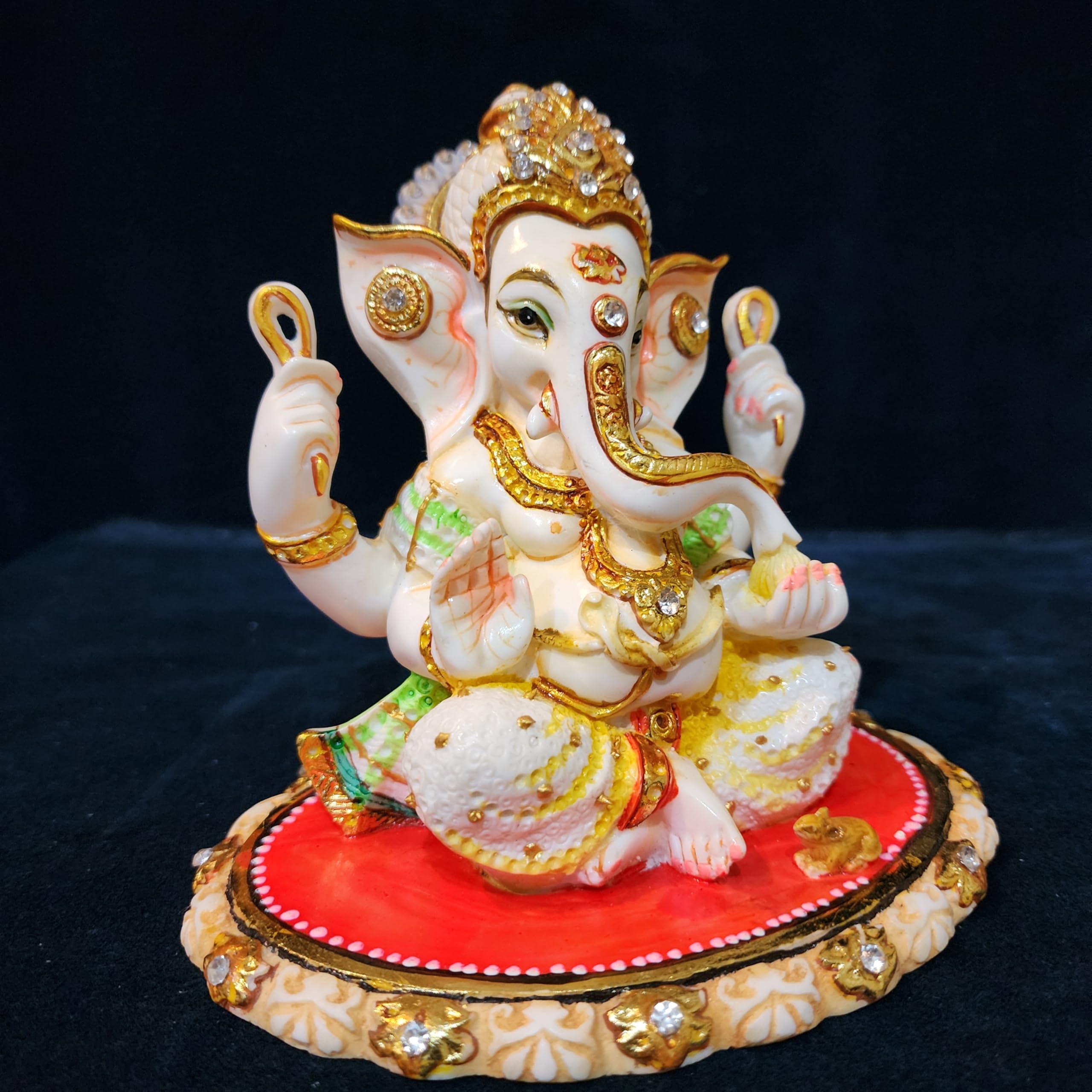Lord Ganesh Statue Culture Marble |14 cm | Hand Painted