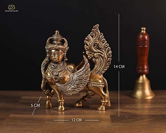Kamdhenu Brass Statue Holy Mother Cow 14 cm (900 gram)