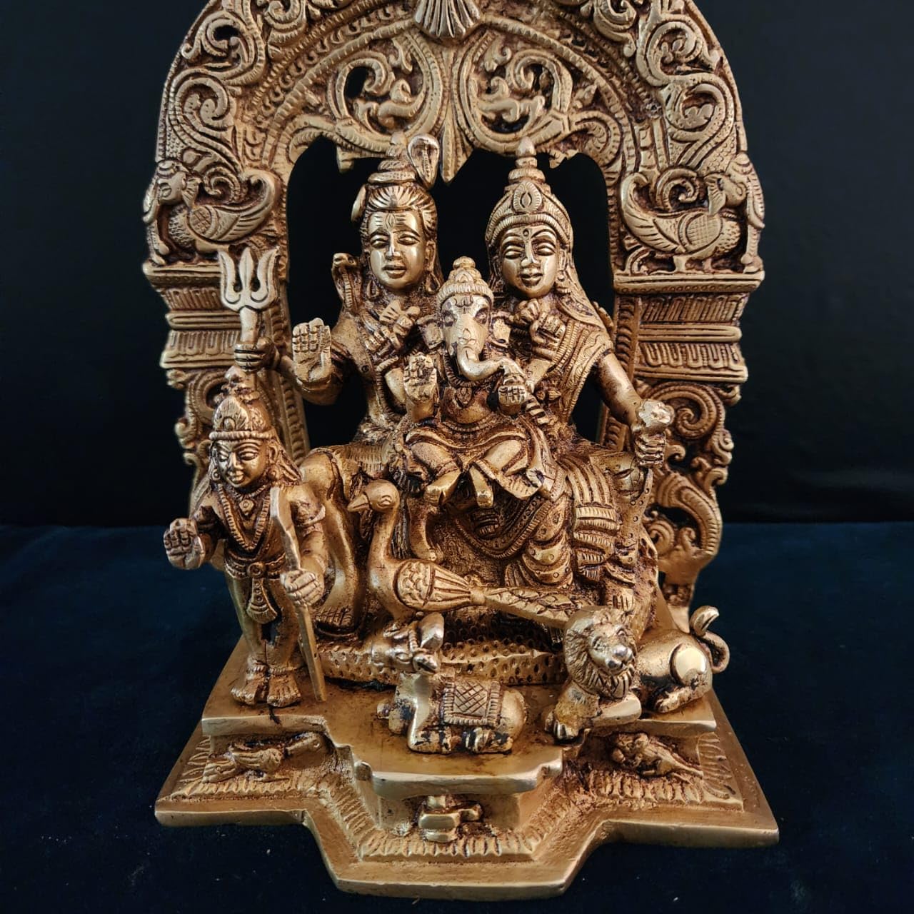 | 9 inch  Brass Shiva Family Idol |