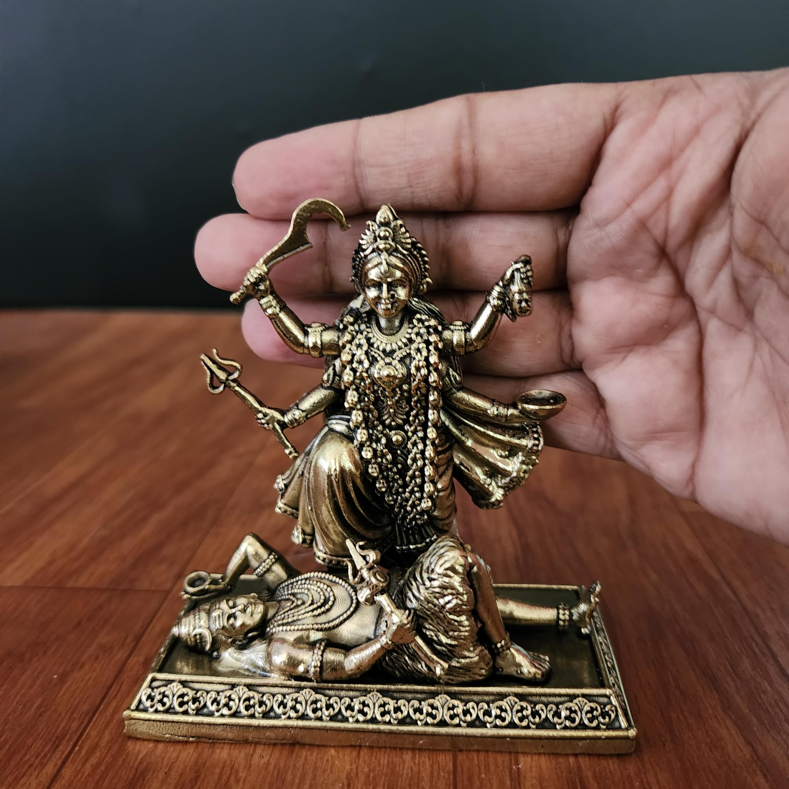 Goddess Brass Kali Idol Premium Brass 4 Inch Maa Kalika murti