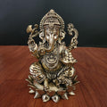 PREMIUM BRASS GANESH JI ON LOTUS