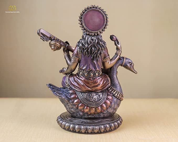 Saraswati Statue 21 cm Bonded Bronze Resin