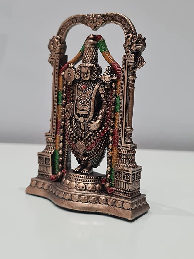 Tirupati Balaji Statue Small Size 3 Inch Bonded Bronze Venkateswara Statue