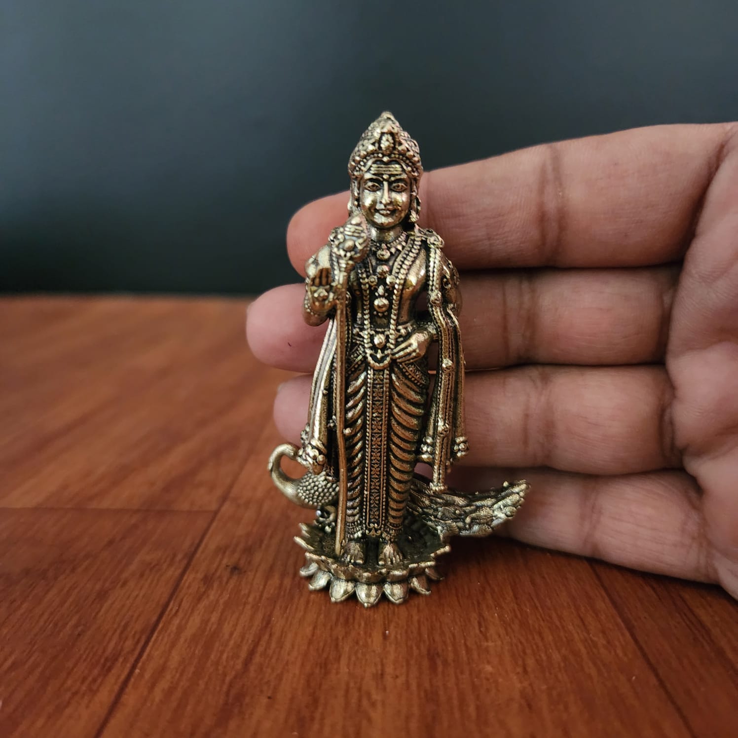 3 INCH MURAGAN STATUE PREMIUM BRASS FOR CAR DASHBOARD