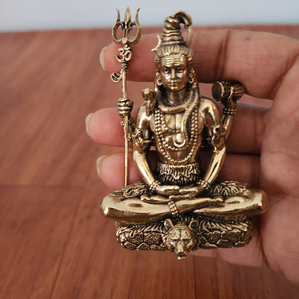 3 inch shiva statue premium brass | mahadev shiv shankar | meditation pose