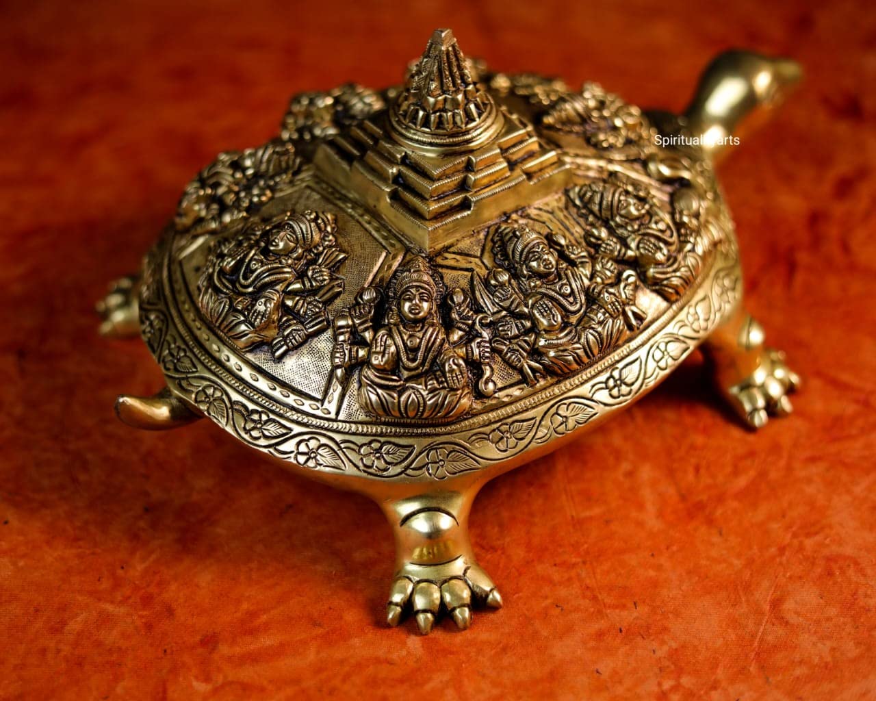 Brass Tortoise with astha Lakshmi with shri yantra statue