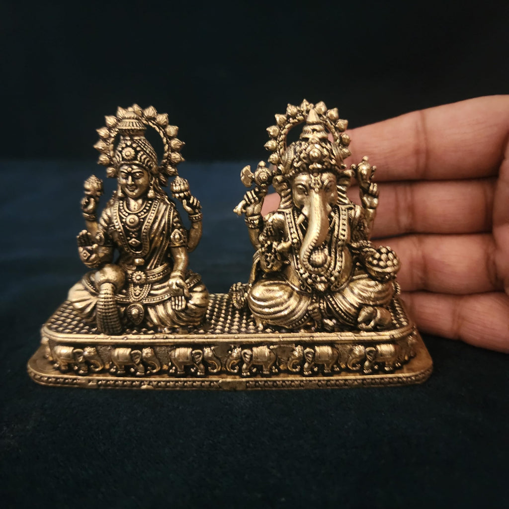 Small Divine Ganesh Laxmi JI WITH BASE STATUE