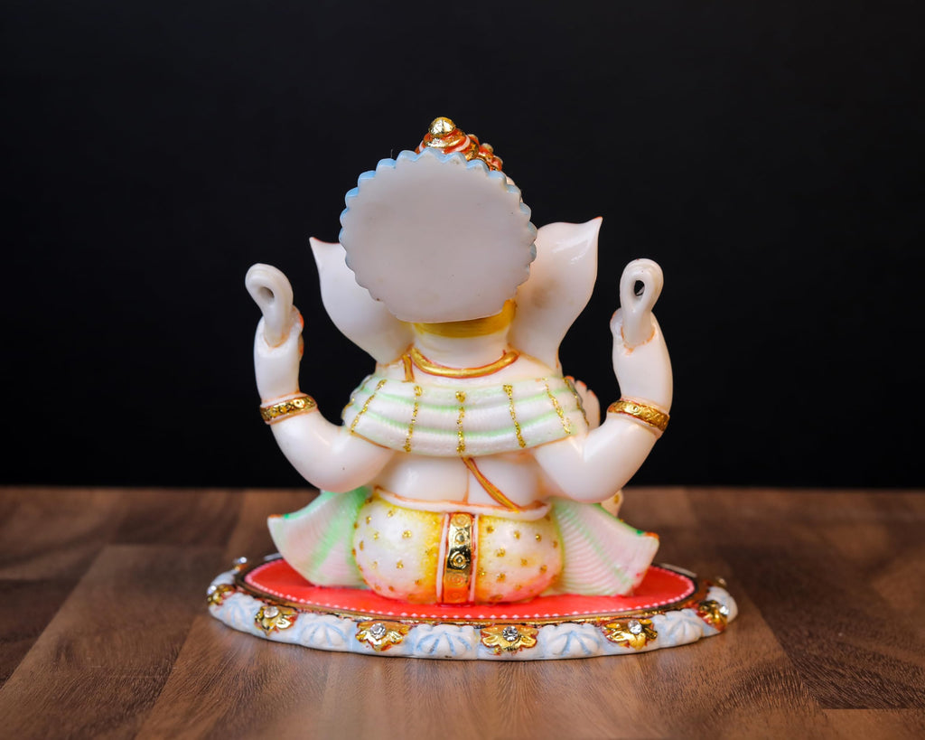 Lord Ganesh Statue Culture Marble |14 cm | Hand Painted