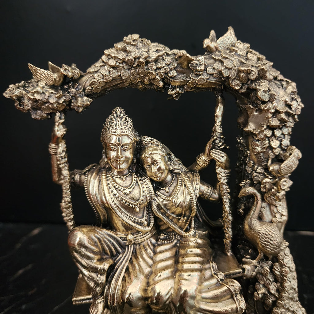 Swing Pose Rdaha Krishna Jugal Jodi |Premium Brass 6 inch (580 gram)