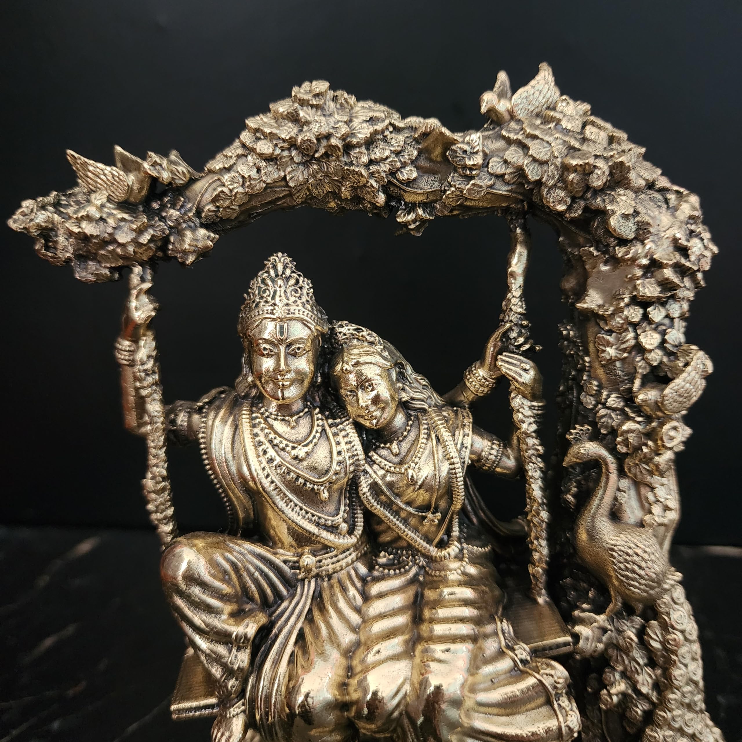 Swing Pose Rdaha Krishna Jugal Jodi |Premium Brass 6 inch (580 gram)