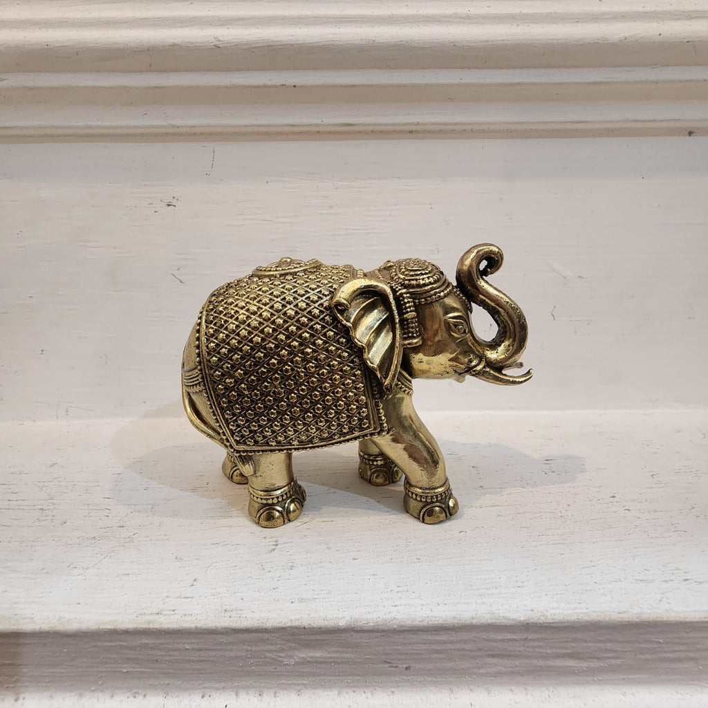 PREMIUM BRASS ELEPHANT 3 INCH STATUE FOR HOME DECOR