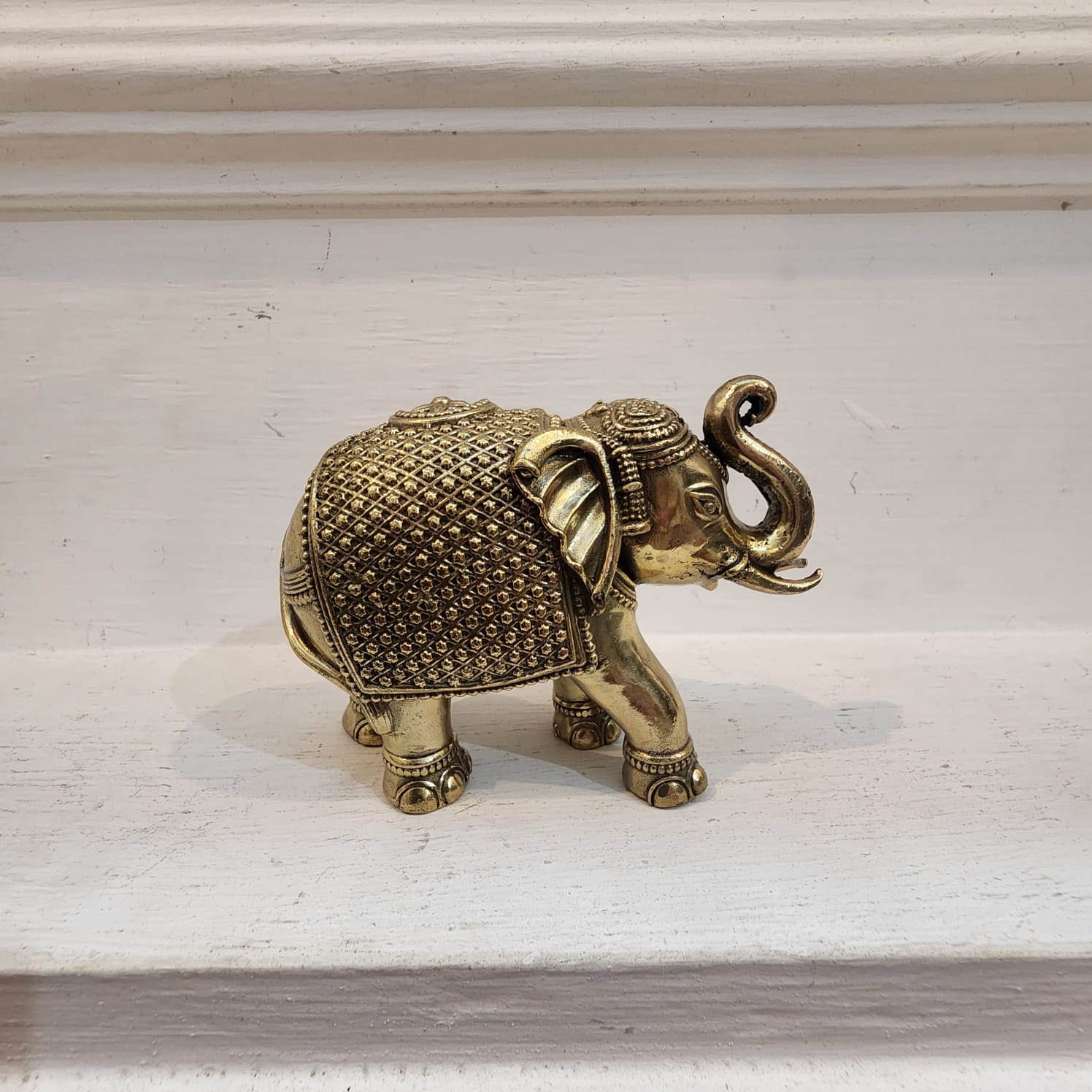 PREMIUM BRASS ELEPHANT 3 INCH STATUE FOR HOME DECOR