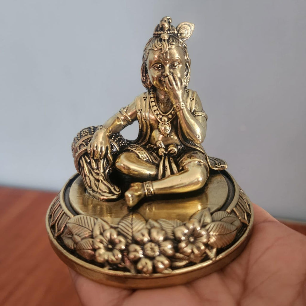 Krishna Statue Premium Brass 7.8 cm Bal Gopal Idol