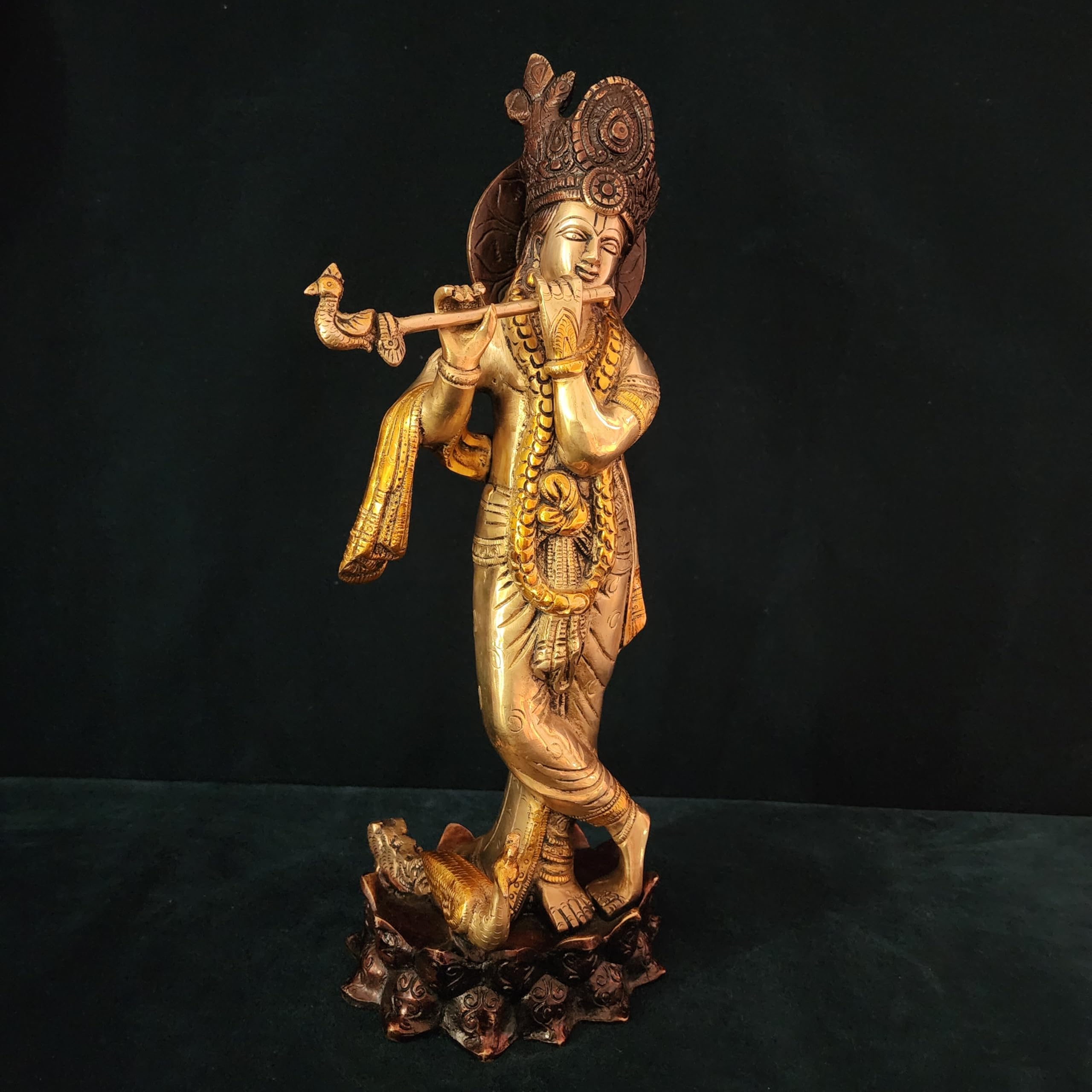 Lord Krishna Statue 16 inch Double Tone Finished