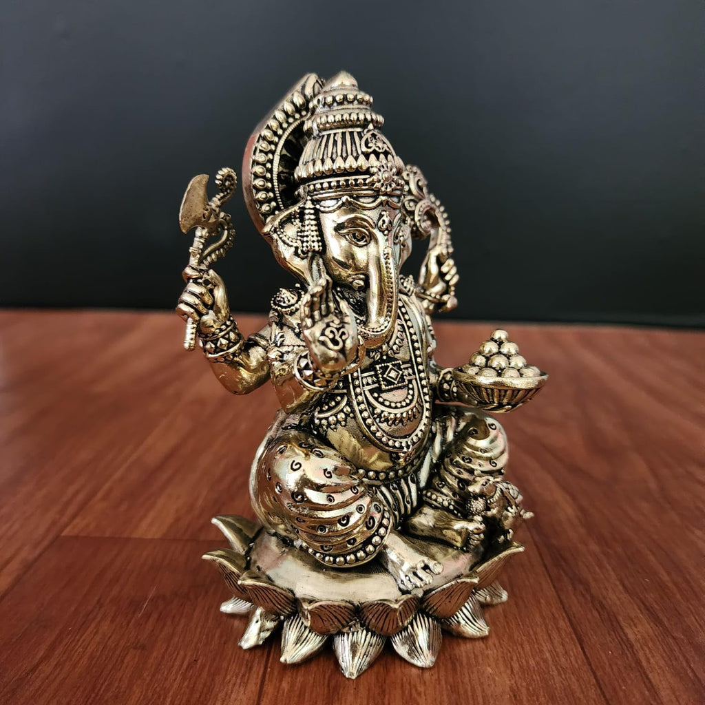 PREMIUM BRASS GANESH JI ON LOTUS