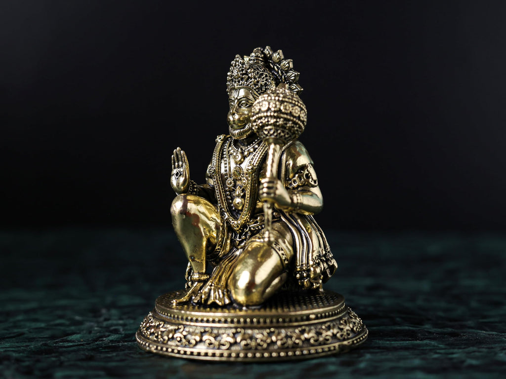 Premium Brass 2.5 / 3 / 4.8 / 8 inch Hanuman JI Statue Sitting STATUE