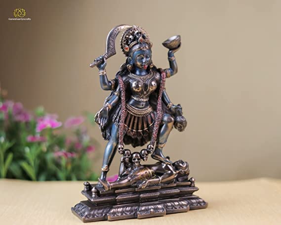 Goddess Kali Statue Bonded Bronze 7.8 Inch Maa Kalika Idol