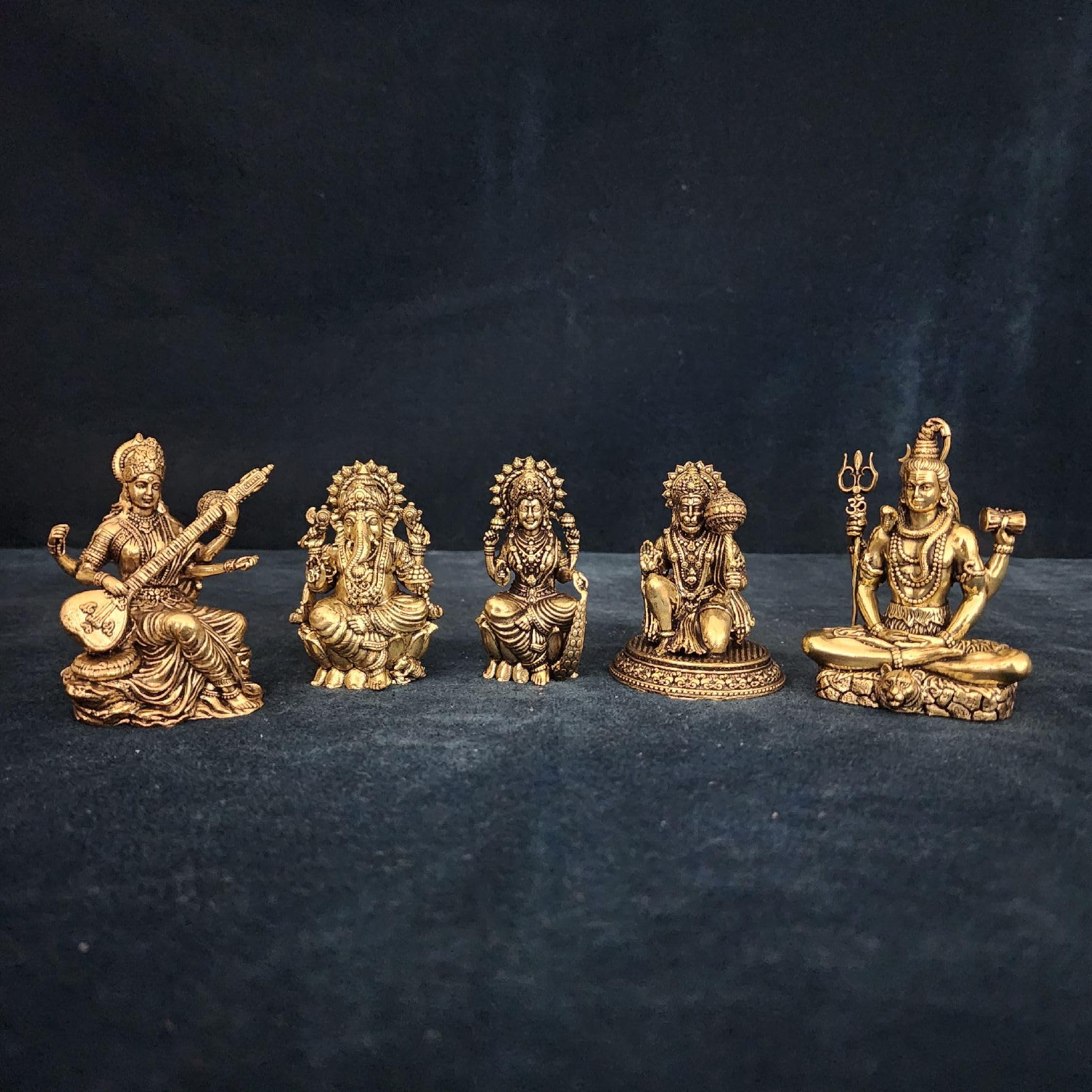 MATA Laxmi, Lord Ganesh, Maa Saraswati, Lord Shiva & Lord Hanuman 2.6 Inch Statues/IDOLS