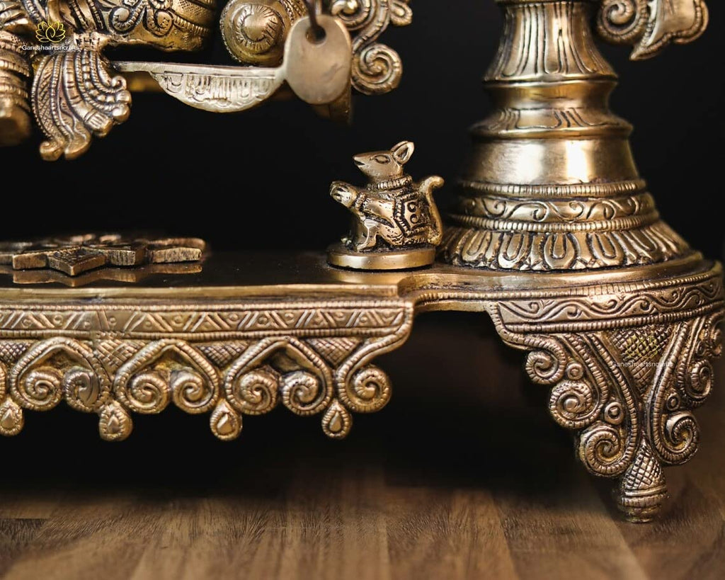 Swing Brass Ganesha Statue(68 CM) with temple look