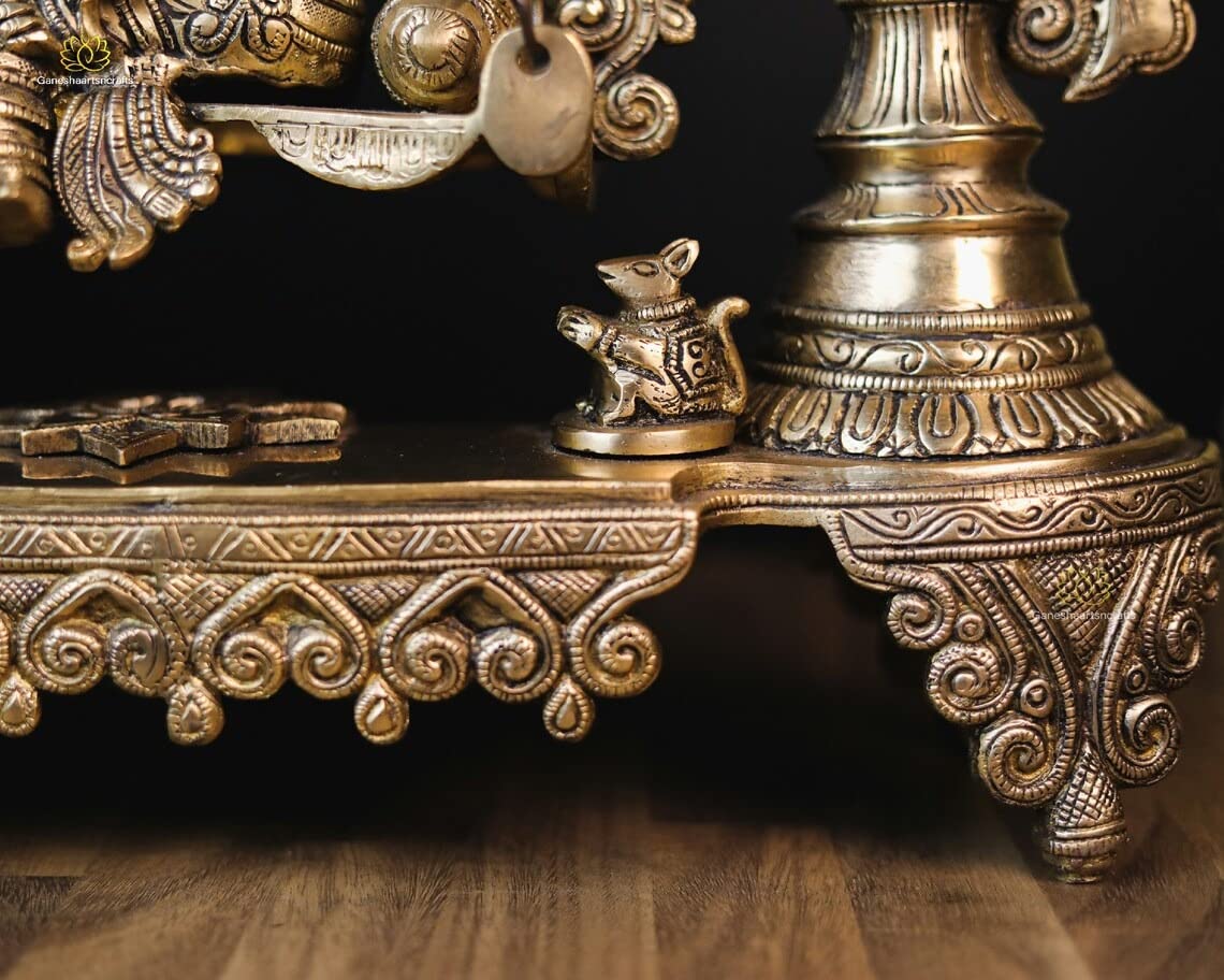Swing Brass Ganesha Statue(68 CM) with temple look