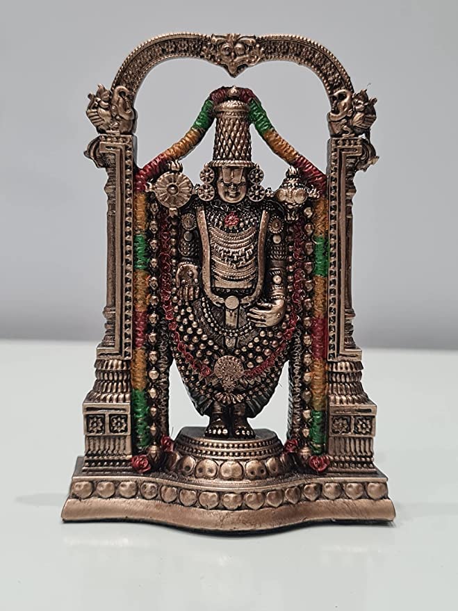 Tirupati Balaji Statue Small Size 3 Inch Bonded Bronze Venkateswara Statue