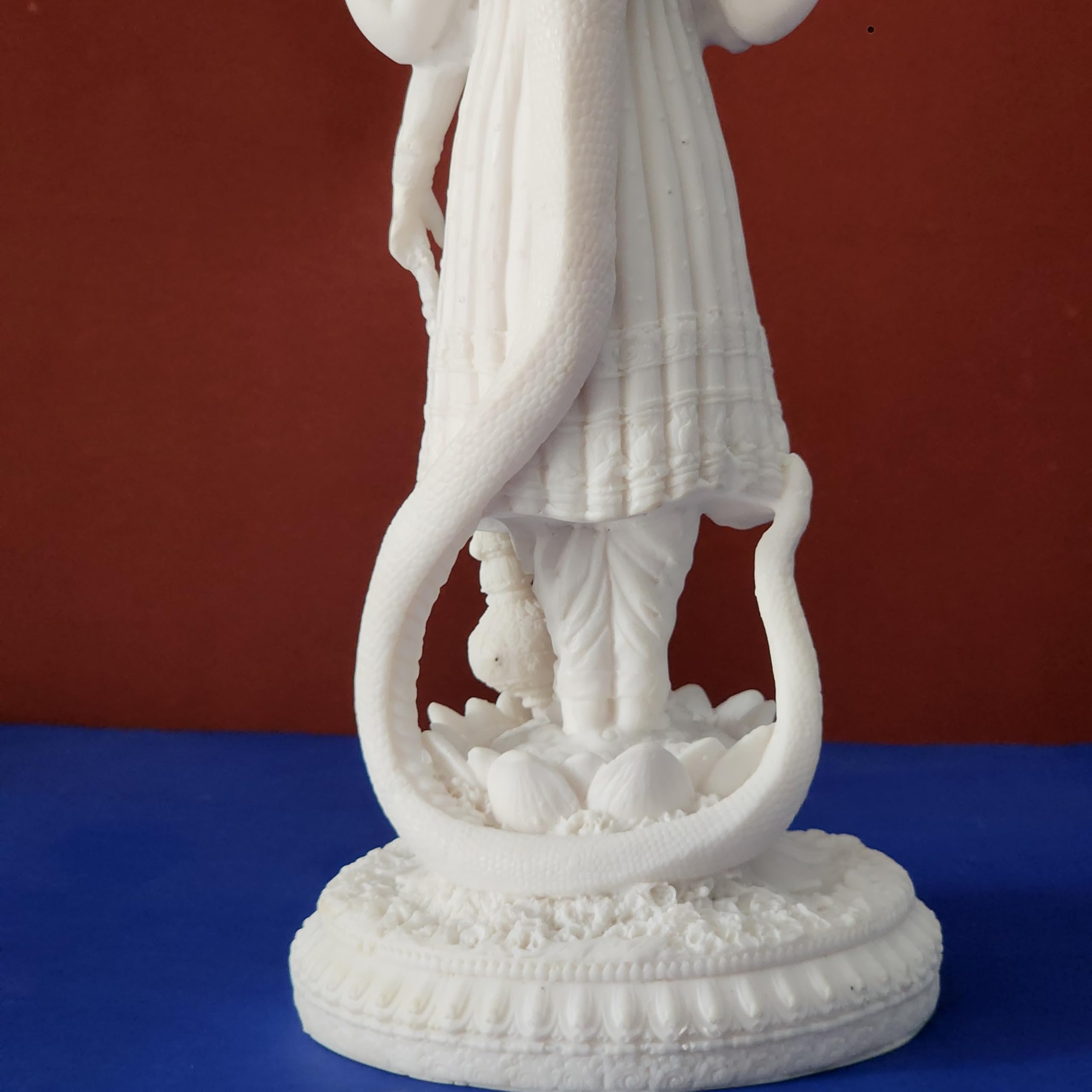 White Vishnu Idol Size 12 inch Narayan Vishnu Figurine Pack of 1