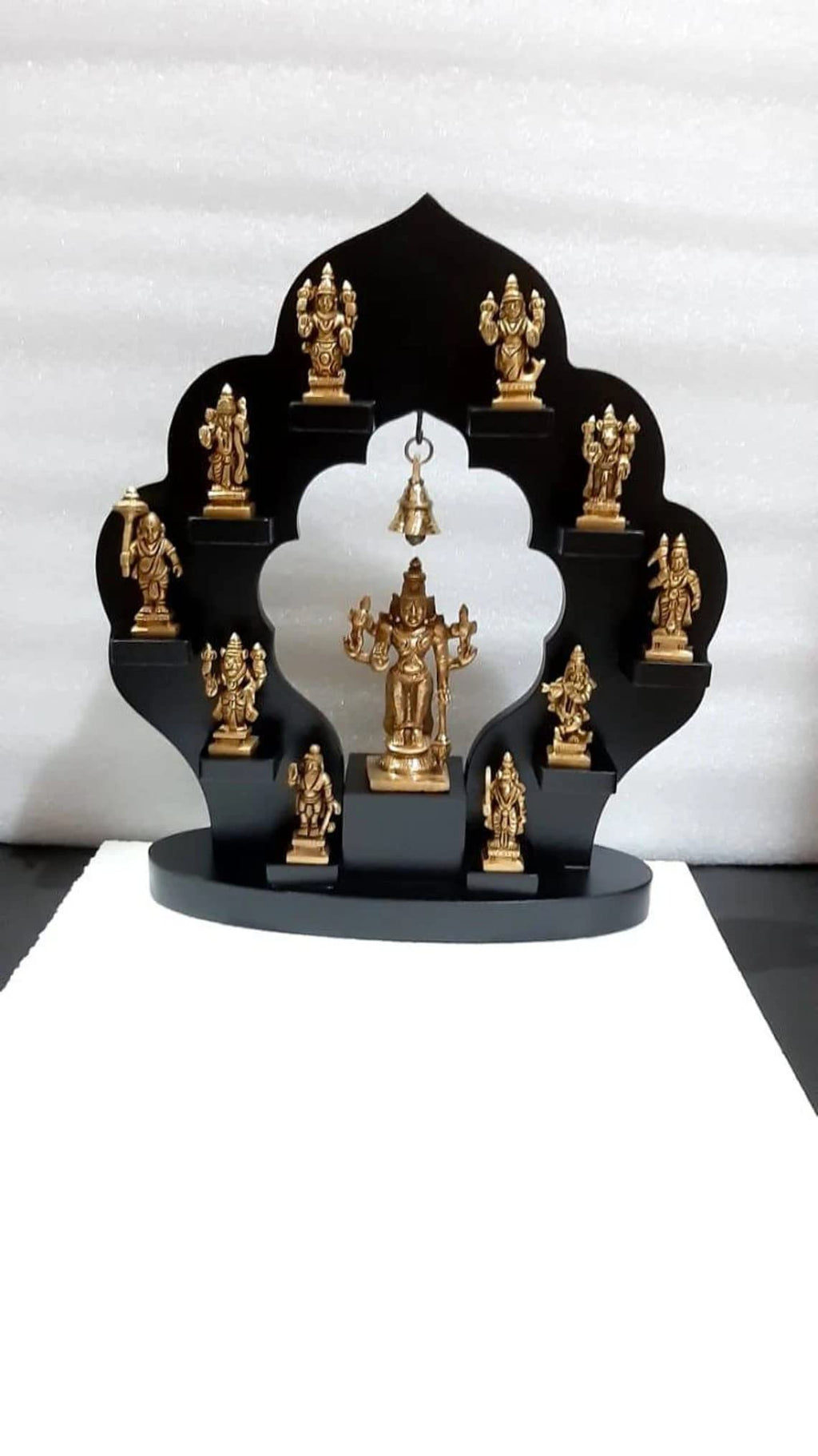 Brass Vishnu Dhashavtara set with wood frame