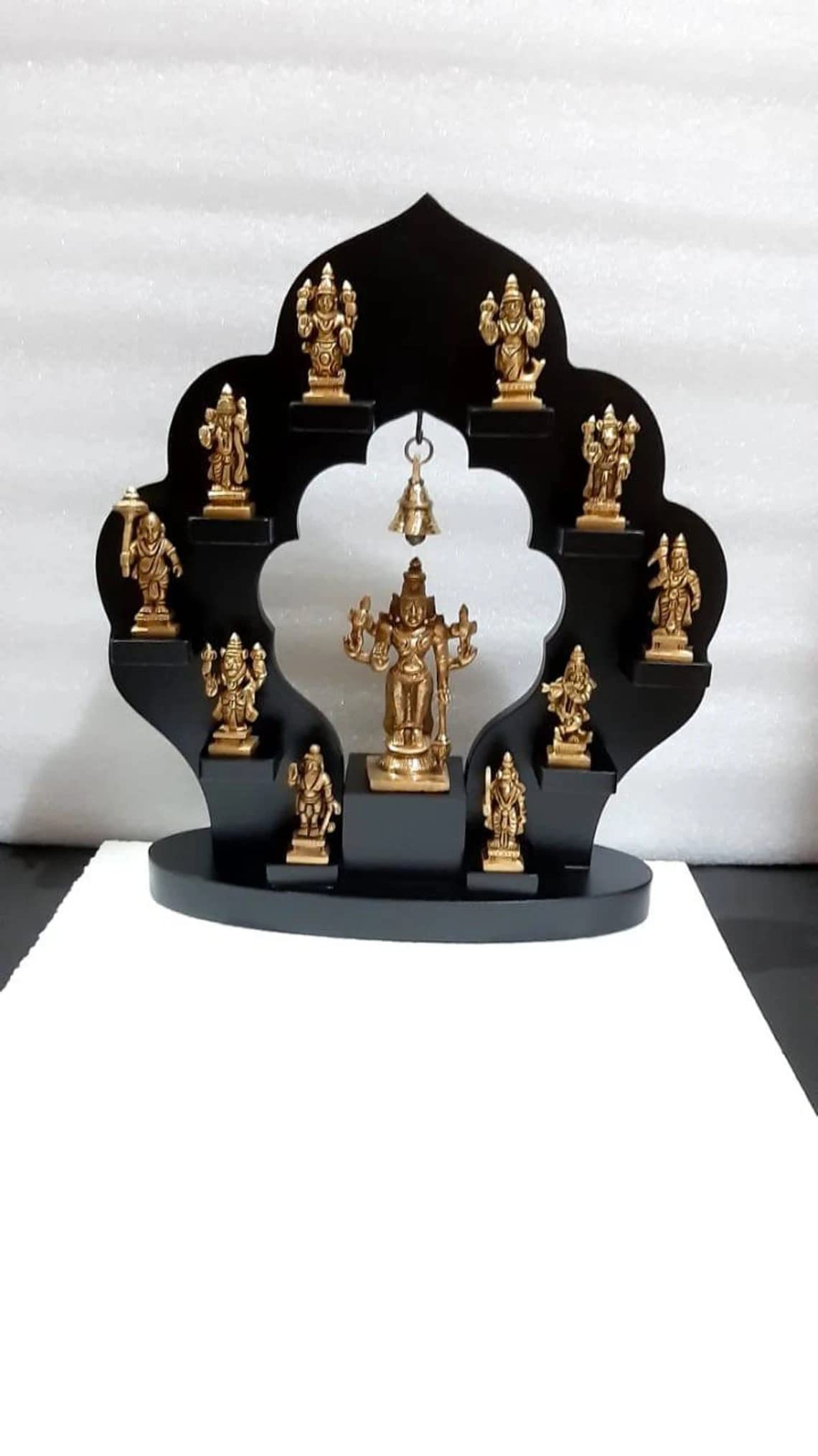 Brass Vishnu Dhashavtara set with wood frame