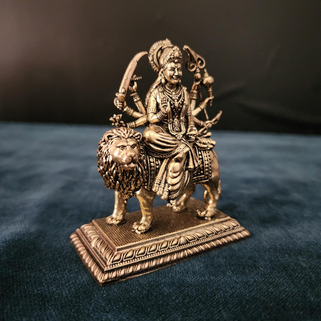 Goddess Durga Statue On Lion 3.5 Inch (130 gram)