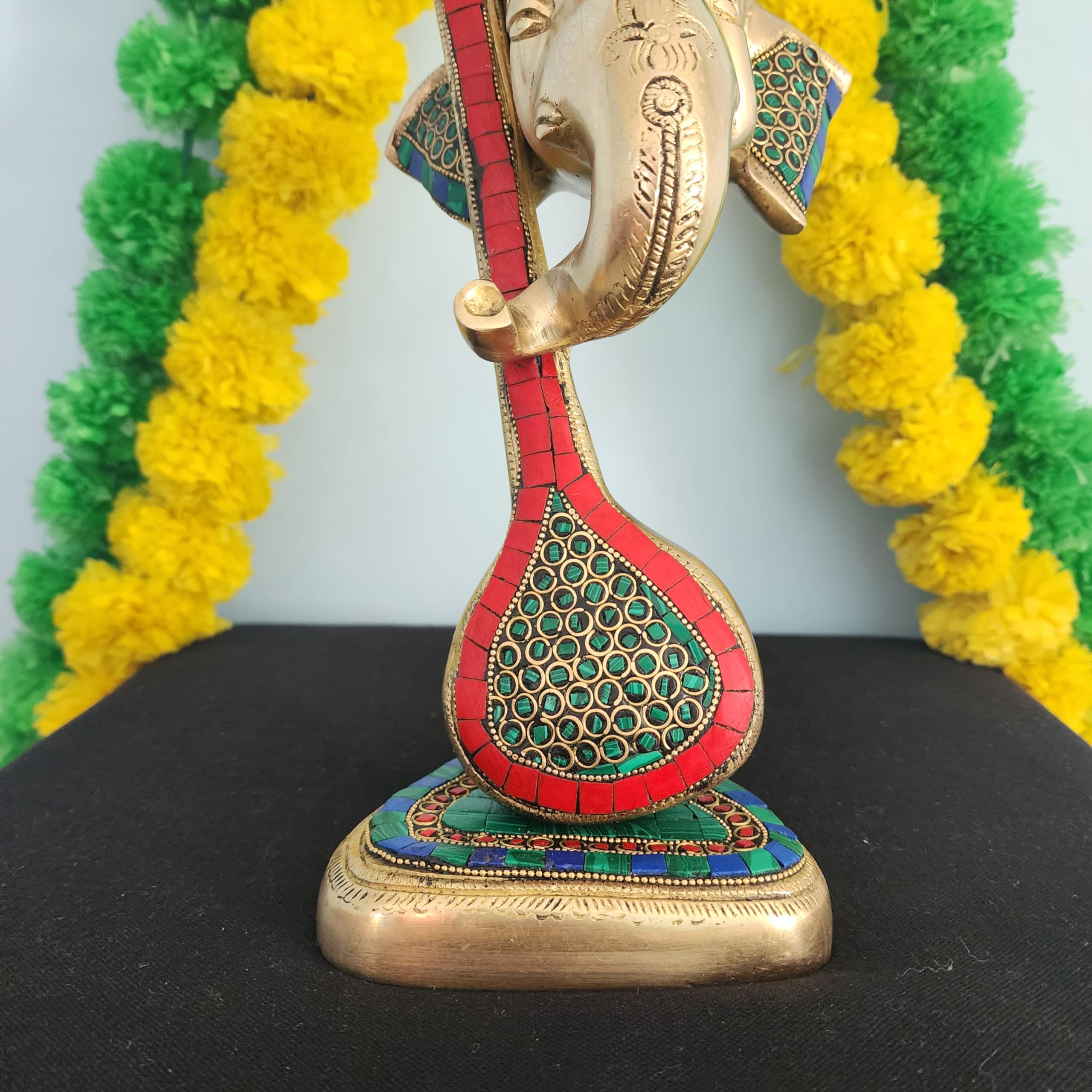  Lord Ganesh Statue 11.5 Inch Veena Ganesh Idol 