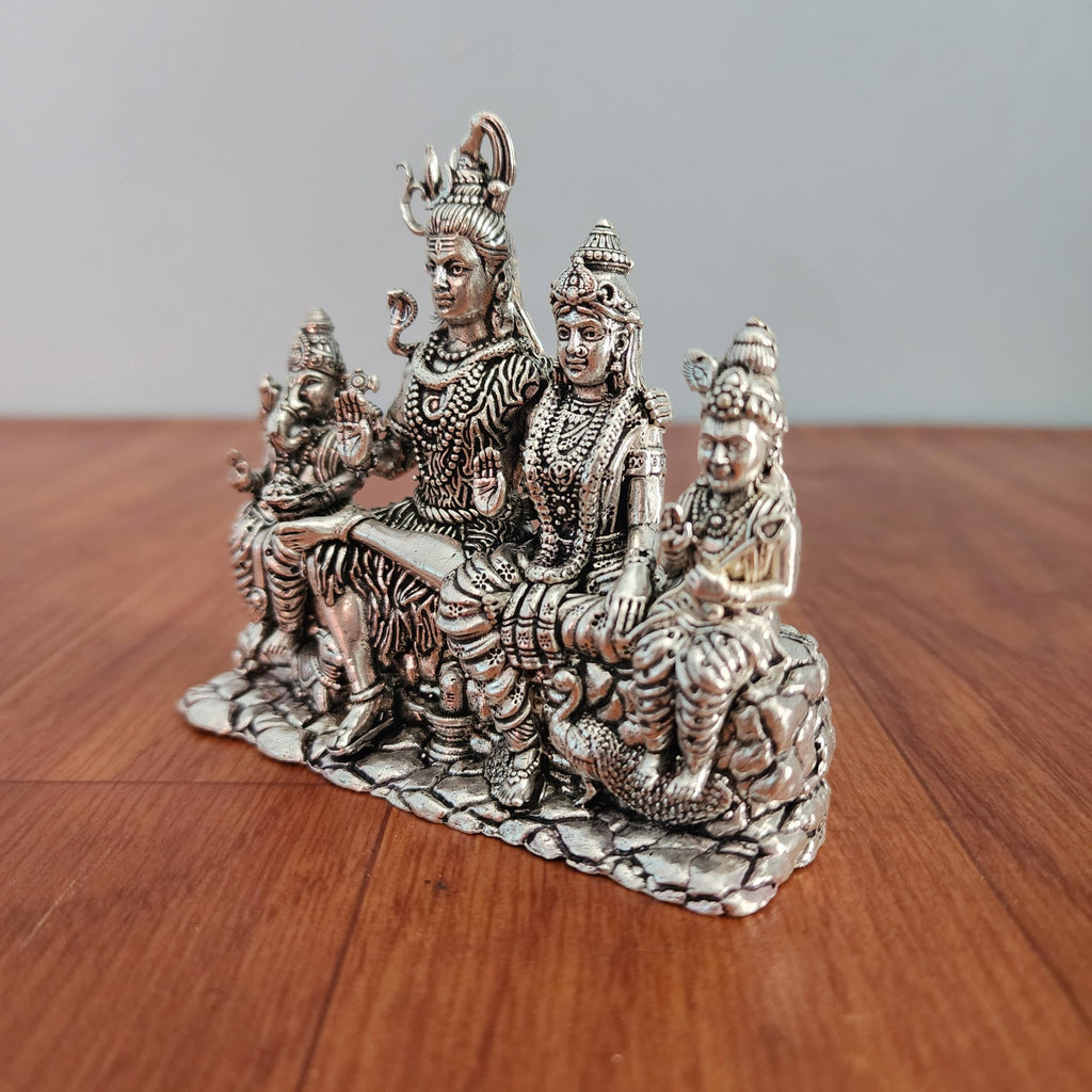 Silver Finished Brass Shiv parivaar murti