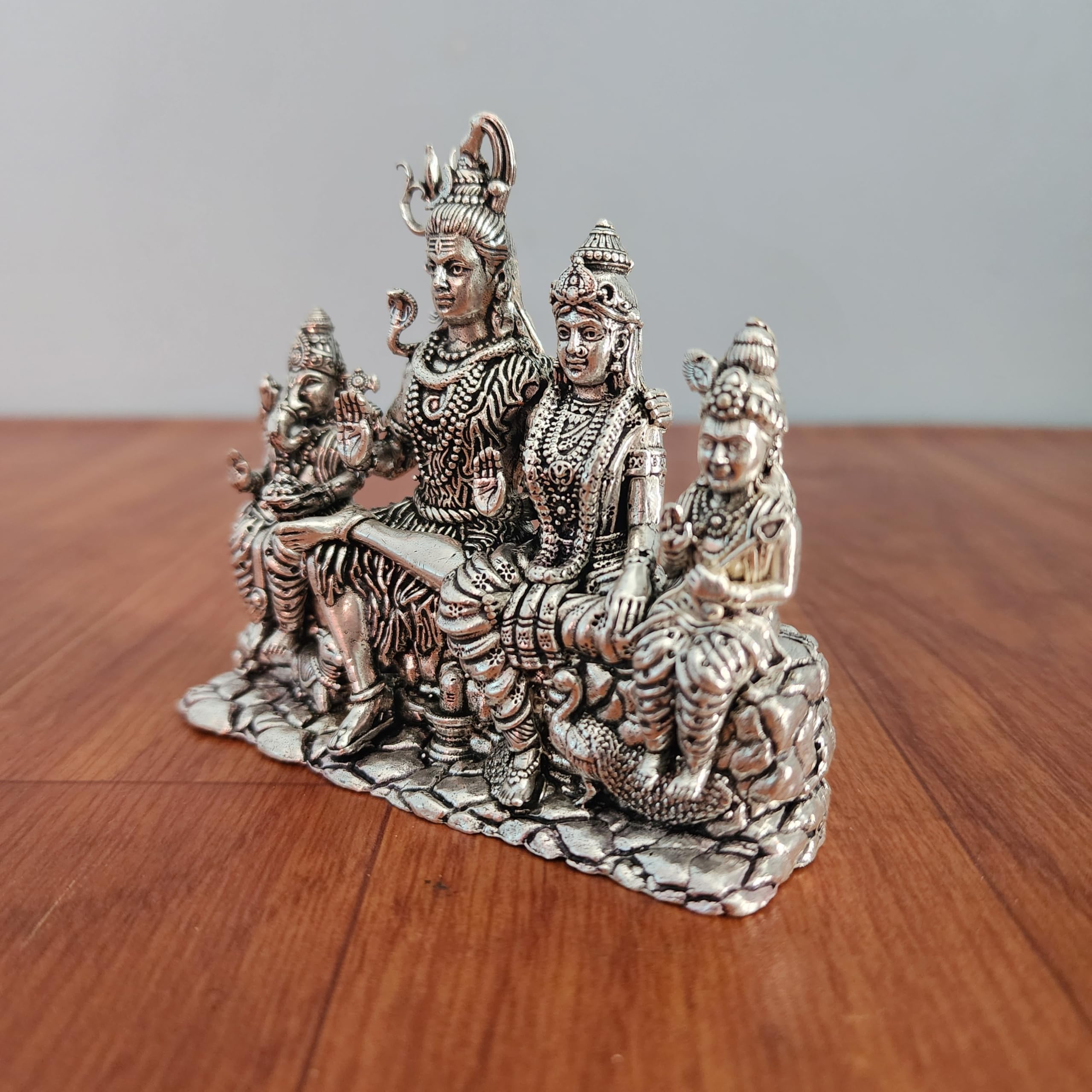 Silver Finished Brass Shiv parivaar murti
