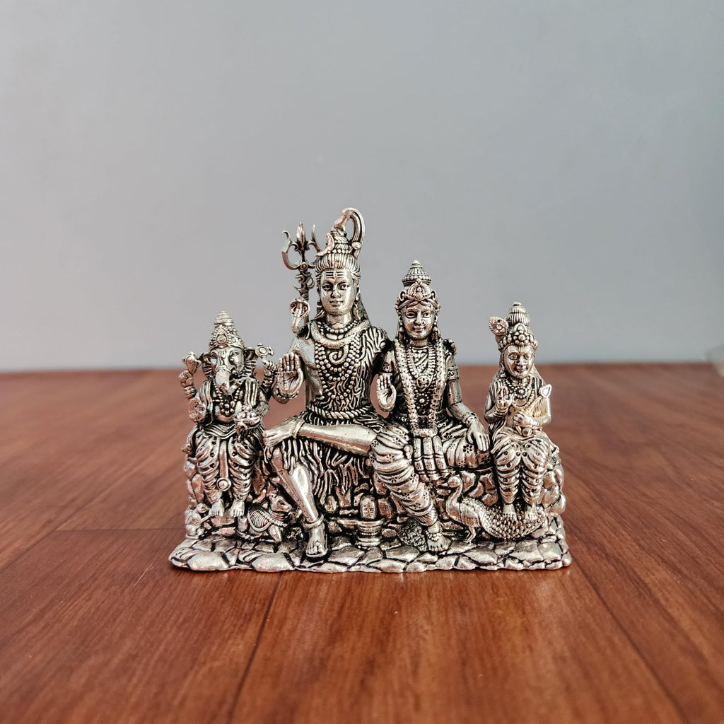 Silver Finished Brass Shiv parivaar murti