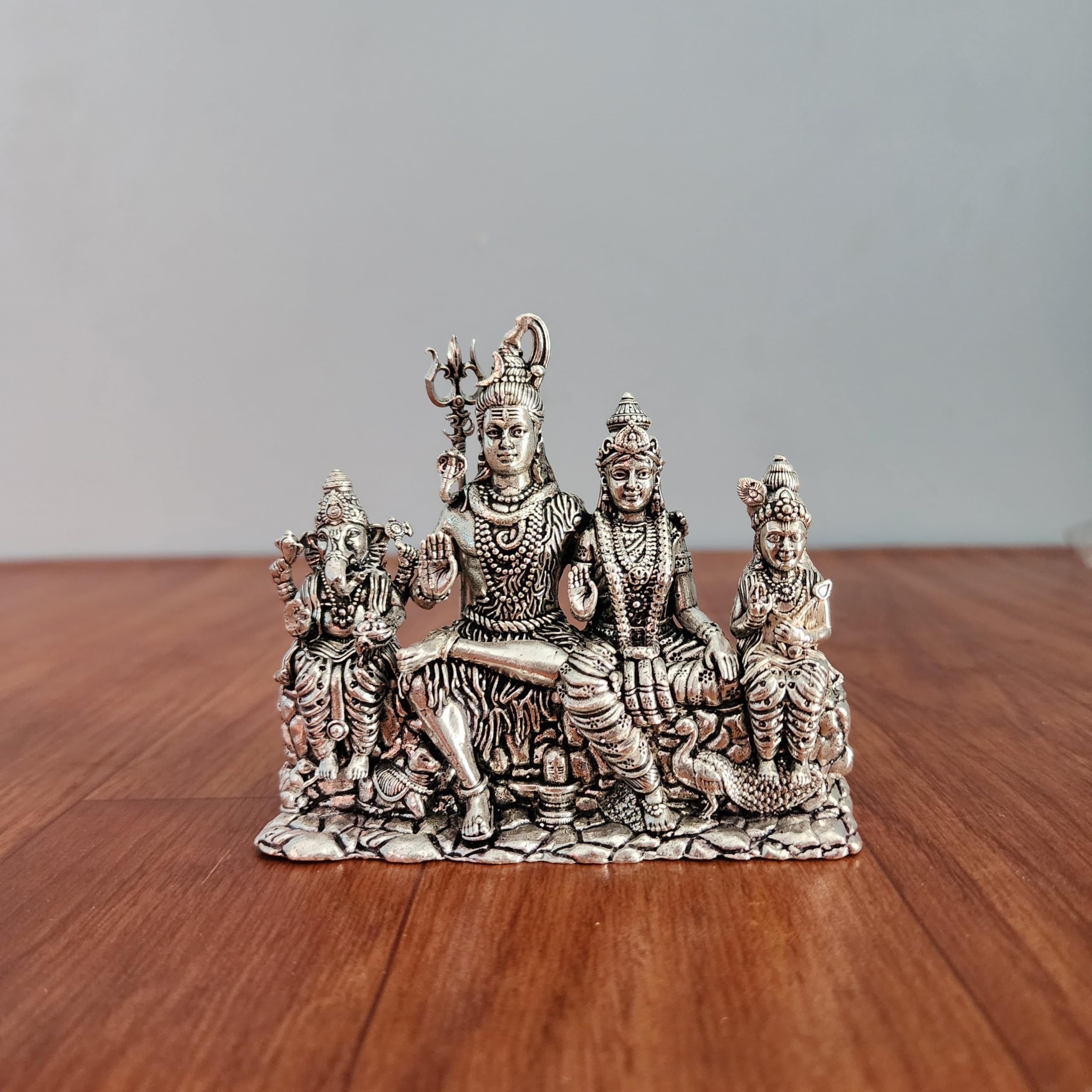 Silver Finished Brass Shiv parivaar murti