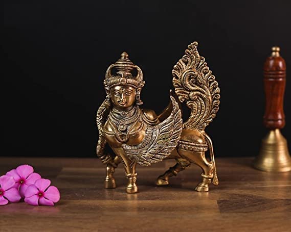 Kamdhenu Brass Statue Holy Mother Cow 14 cm (900 gram)