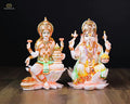 Lakshmi Ganesh ji Statue 19 cm Marble Dust Hand Painted Diwali Puja Idol