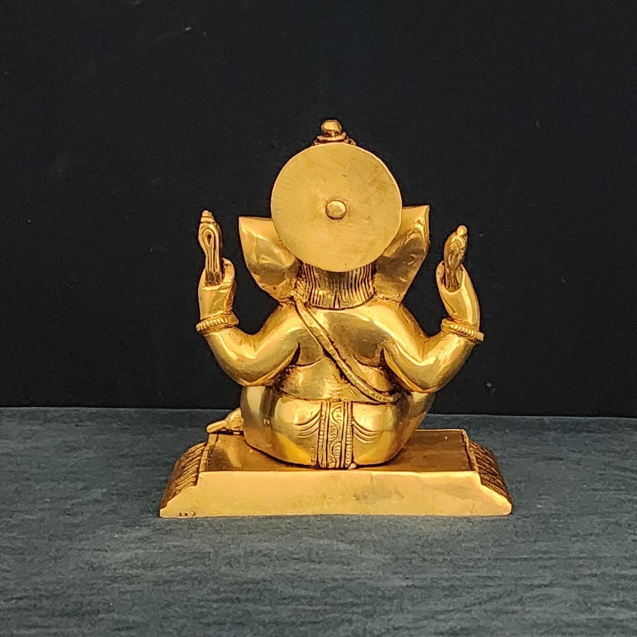 Brass Ganesha Statue with base 16 cm